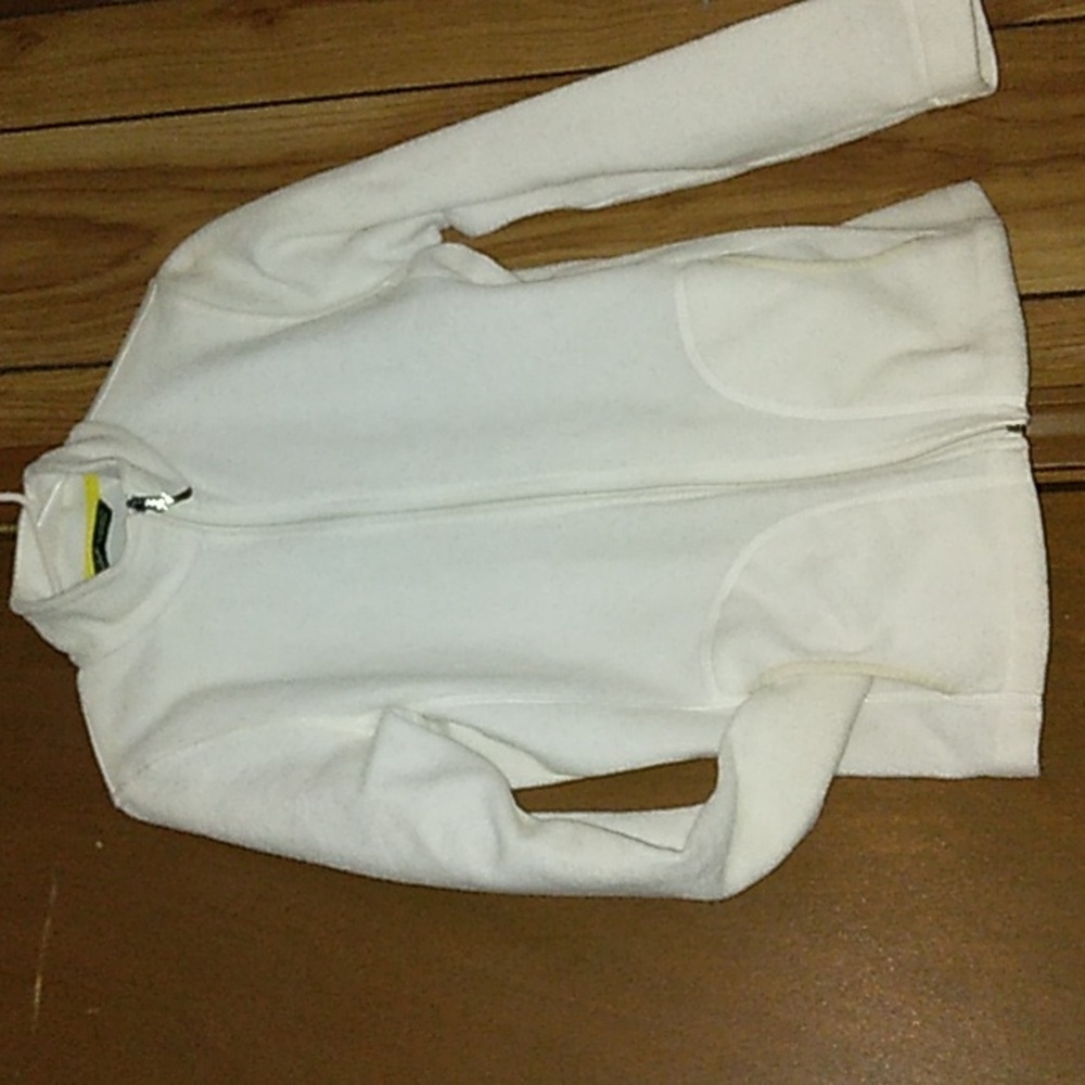 Woolrich white fleece zip jacket with pockets